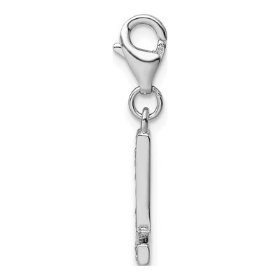 Sterling Silver CZ Letter L Charm – view 3