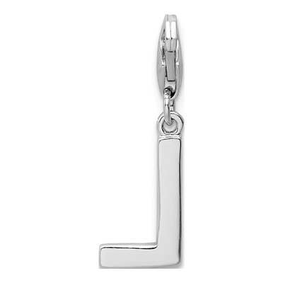 Sterling Silver CZ Letter L Charm – view 4