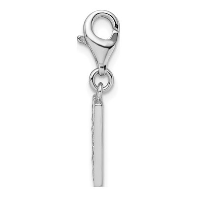 Sterling Silver CZ Letter N Charm – view 3