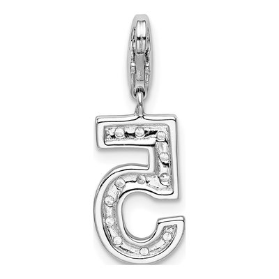 Sterling Silver CZ Numeral Charm – view 4