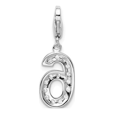 Sterling Silver CZ Numeral Charm – view 4
