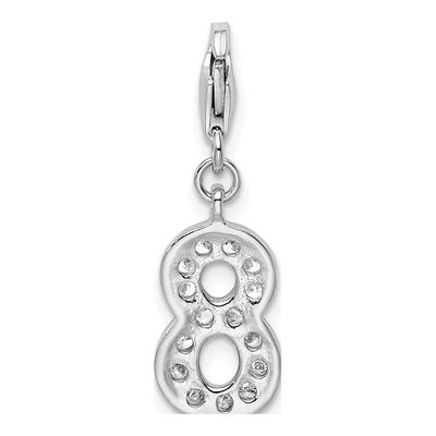 Sterling Silver CZ Numeral Charm – view 4