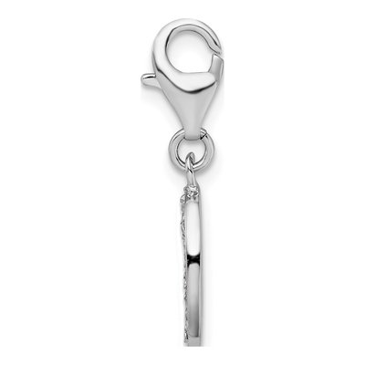 Sterling Silver CZ Letter O Charm – view 3