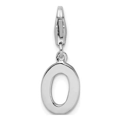 Sterling Silver CZ Letter O Charm – view 4