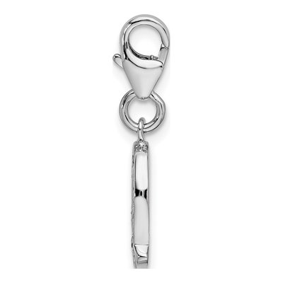 Sterling Silver CZ Letter Q Charm – view 3
