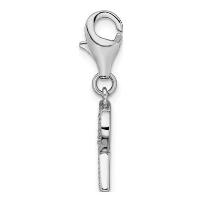 Sterling Silver CZ Letter R Charm – view 3