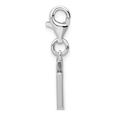 Sterling Silver CZ Letter U Charm – view 3