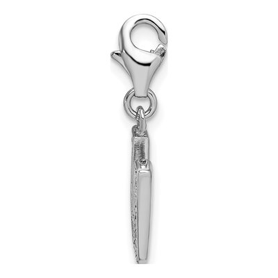 Sterling Silver CZ Letter V Charm – view 3