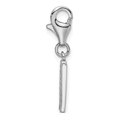 Sterling Silver CZ Letter W Charm – view 3