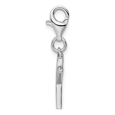 Sterling Silver CZ Letter X Charm – view 3