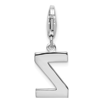Sterling Silver CZ Letter Z Charm – view 4