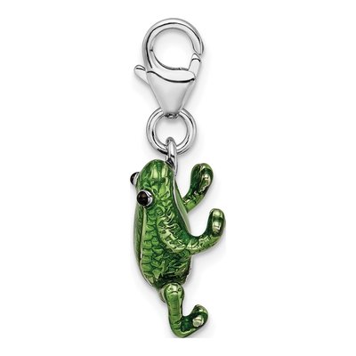 Sterling Silver Enameled Frog Charm – view 3