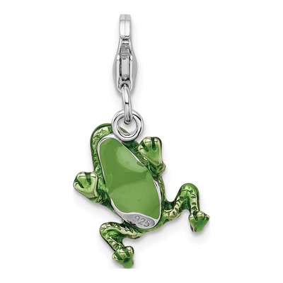 Sterling Silver Enameled Frog Charm – view 4