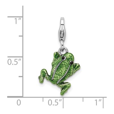 Sterling Silver Enameled Frog Charm – view 5