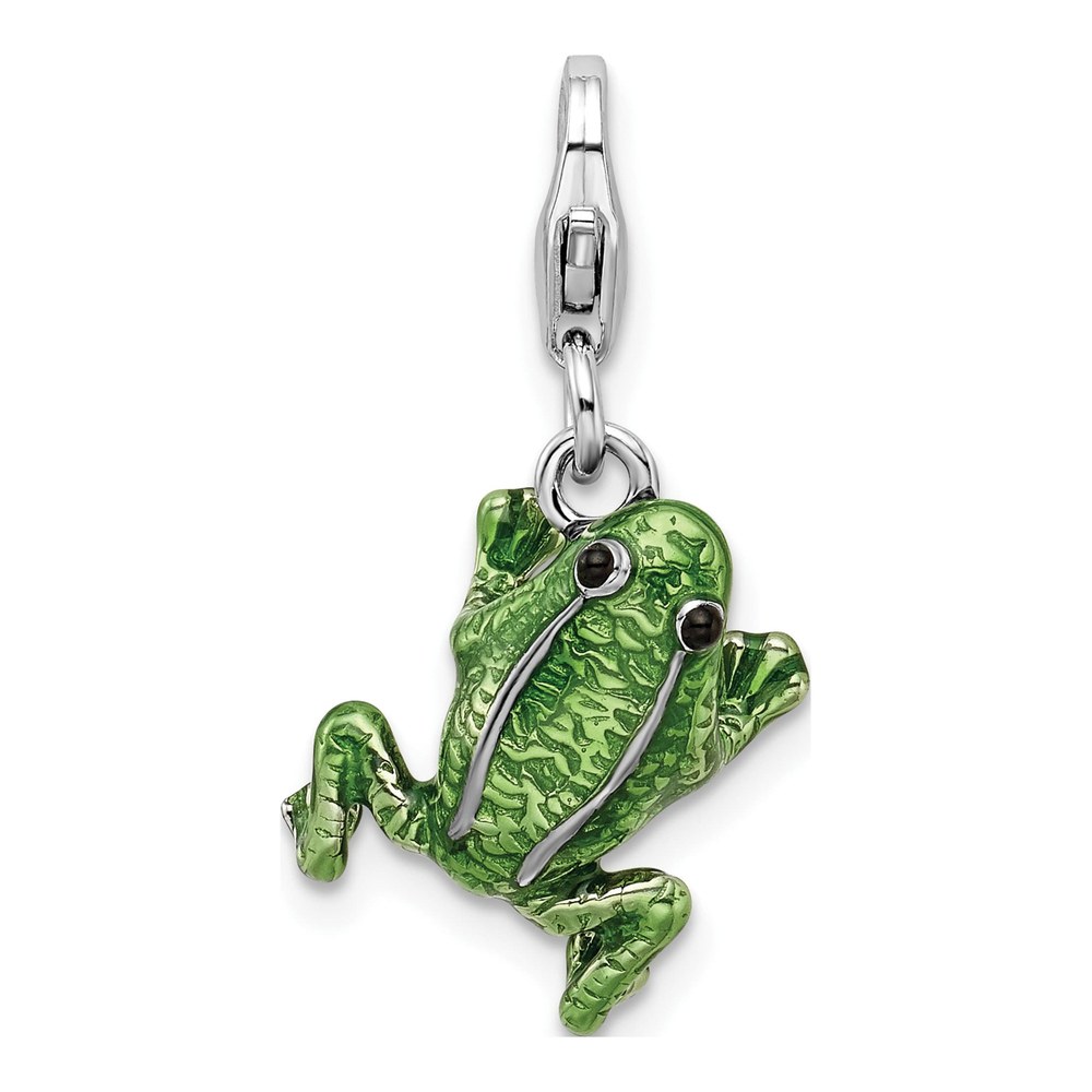 Sterling Silver Enameled Frog Charm