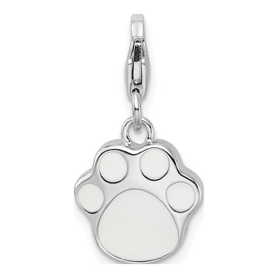 Sterling Silver CZ Paw Print Charm – view 4