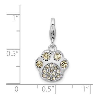 Sterling Silver CZ Paw Print Charm – view 5