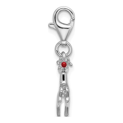 Sterling Silver Enameled Reindeer Charm – view 3