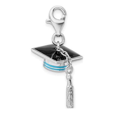 Sterling Silver Graduation Cap Charm – view 3