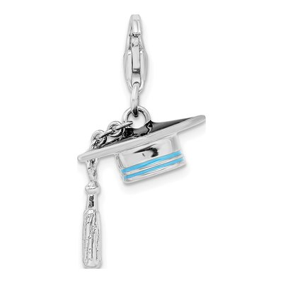 Sterling Silver Graduation Cap Charm – view 4