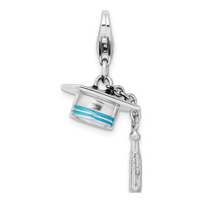 Sterling Silver Graduation Cap Charm