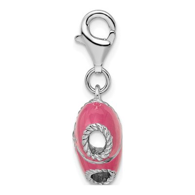 Sterling Silver Pink Enamel Bikini Charm – view 3