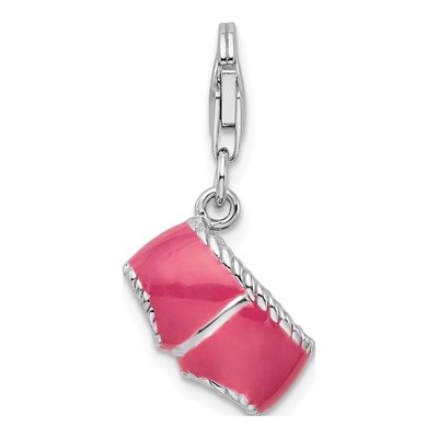 Sterling Silver Pink Enamel Bikini Charm – view 4
