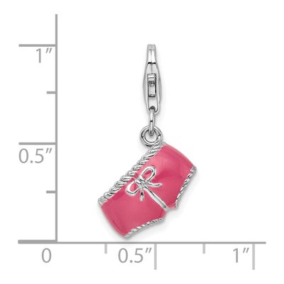Sterling Silver Pink Enamel Bikini Charm – view 5