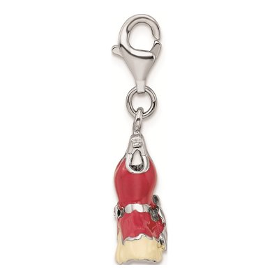 Sterling Silver Crystal Enamel Dress Charm – view 3