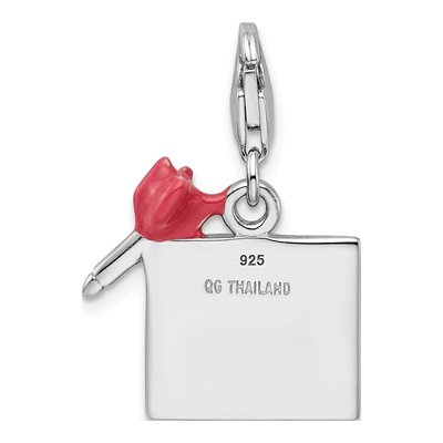 Sterling Silver Bullseye Heart Arrow Charm – view 4