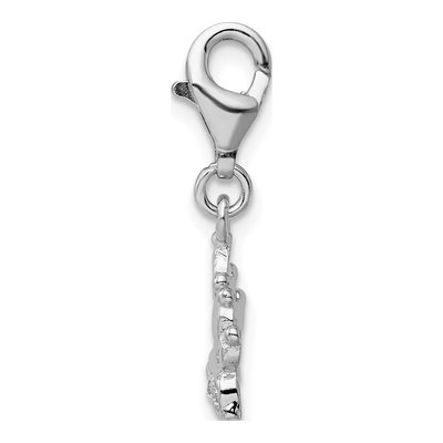 Sterling Silver CZ Crown Charm – view 3