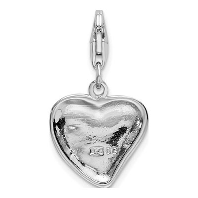 Sterling Silver Heart Dog Paw Print Charm – view 4