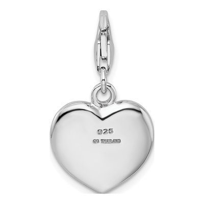 Sterling Silver CZ Baby on Board Heart Charm – view 4