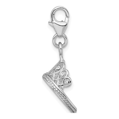 Sterling Silver Crystal Tiara Charm – view 3