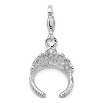 Sterling Silver Crystal Tiara Charm – view 4