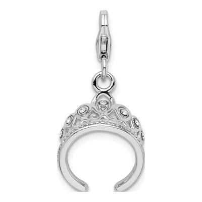 Sterling Silver Crystal Tiara Charm