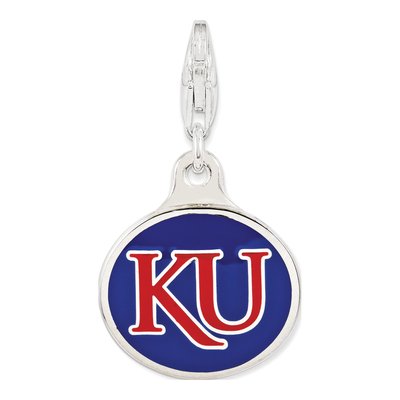 Sterling Silver KU Enamel Charm – view 2
