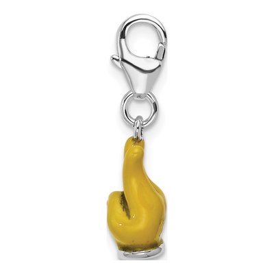 Sterling Silver Hand Peace Sign Charm – view 3