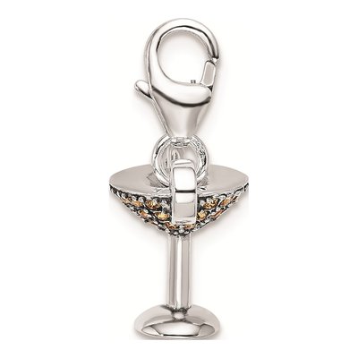 Sterling Silver Crystal Martini Glass Charm – view 3