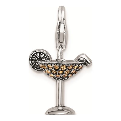 Sterling Silver Crystal Martini Glass Charm – view 4
