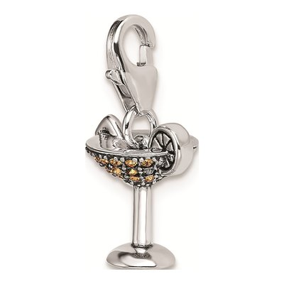 Sterling Silver Crystal Martini Glass Charm – view 5