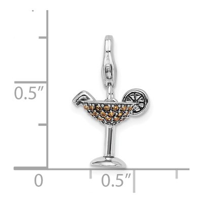 Sterling Silver Crystal Martini Glass Charm – view 6