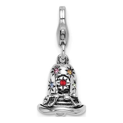 Sterling Silver Crystal Bell Charm