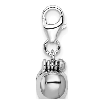 Sterling Silver Crystal Heart Charm – view 3