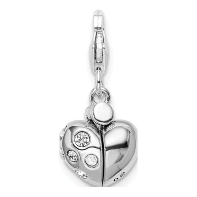 Sterling Silver Crystal Heart Charm – view 4