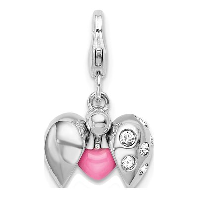 Sterling Silver Crystal Heart Charm – view 5