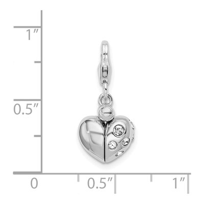 Sterling Silver Crystal Heart Charm – view 6