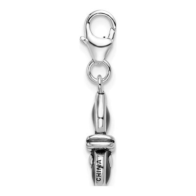 Sterling Silver 3-D Black Enamel Cat Charm – view 4