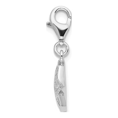 Sterling Silver CZ Moon Star Charm – view 3