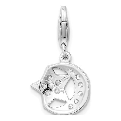 Sterling Silver CZ Moon Star Charm – view 4